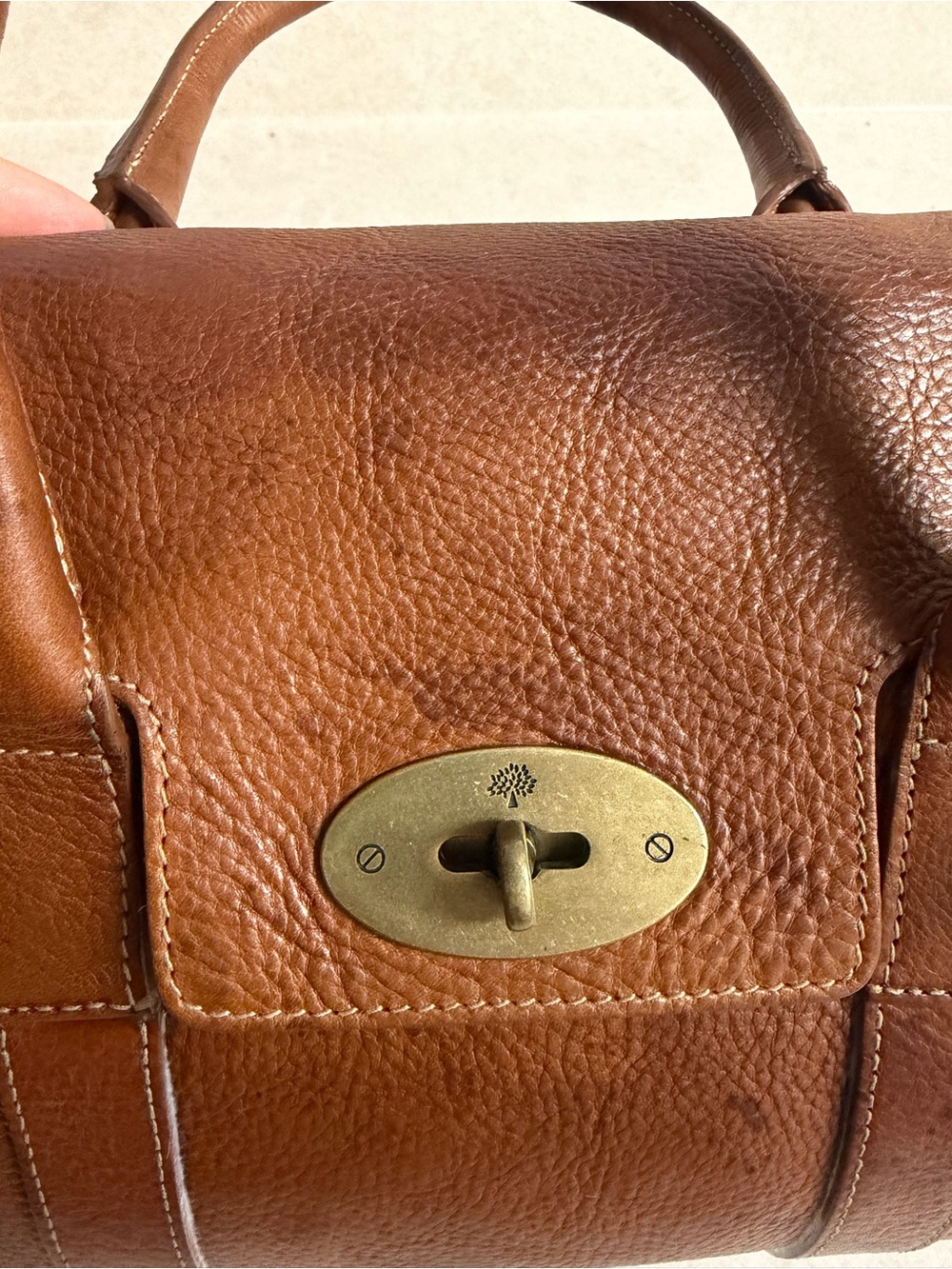 Mulberry Small Bayswater Oak Pebble Leather Satchel - Picture 5 of 15